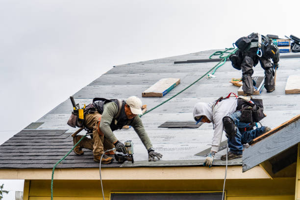 Professional Gutter Installation technician working in Suffield, CT